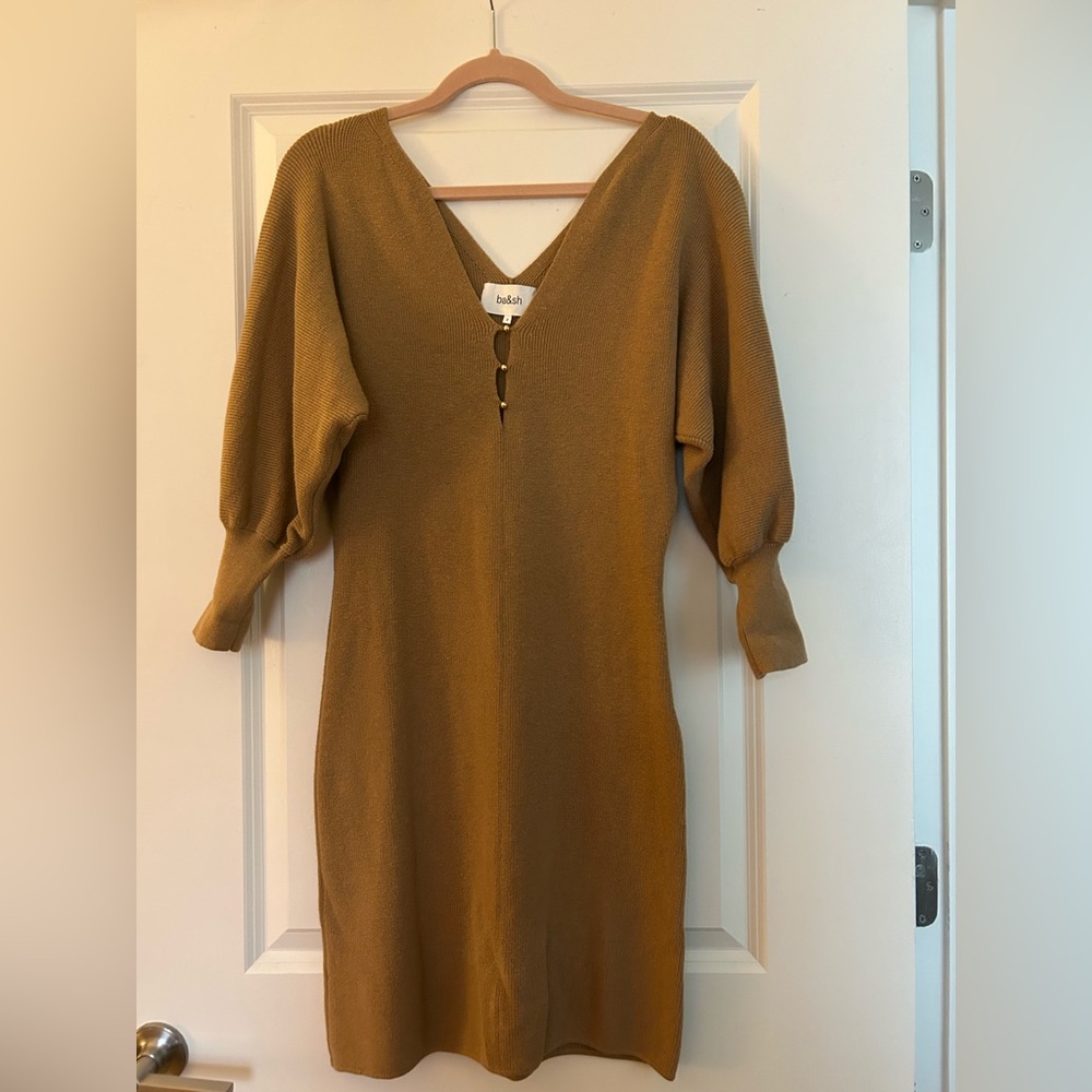 Ba&shTan Knit Dress with V-Neck
